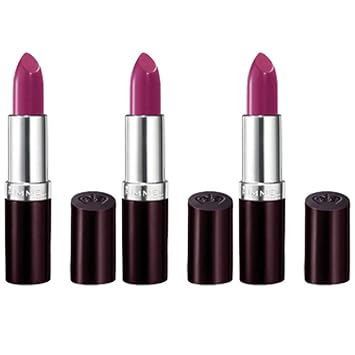 RIMMEL LONDON - Lápiz labial intenso con acabado duradero, 3 unidades, color amatista brillante