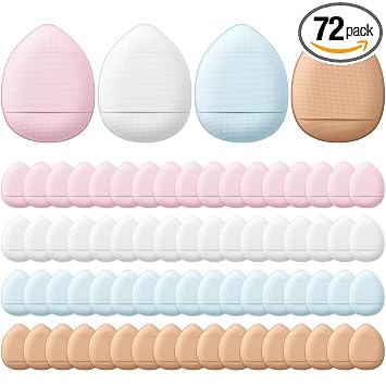 Gerrii 72 piezas de polvo de dedo mini aplicador de maquillaje, esponja