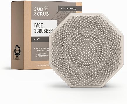 Sud Scrub® Exfoliante facial de silicona antimicrobiana, 1 paquete, exfoliante facial suave para pieles sensibles, cepillo de limpieza facial ecológico, cepillo facial exfoliante para hombres y