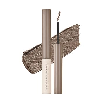 PERIPERA Speedy Skinny Brow Mascara (06 BEIGE ASH), máscara de cejas teñida con cepillo de precisión delgado, cejas naturales sin grumos, K Beauty, maquillaje coreano