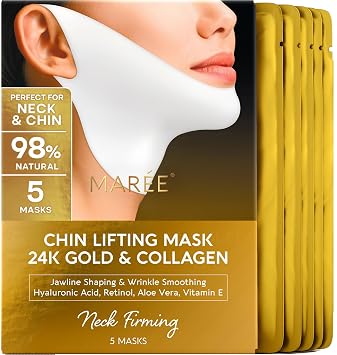 MAREE Máscara de elevación V Line - Cinta de elevación facial dorada y