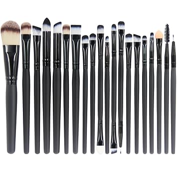 Juego EmaxDesign de brochas para maquillaje profesional de 20 piezas, para rostro, sombra de ojos, base, rubor, polvos y cremas líquidas, combinaciones