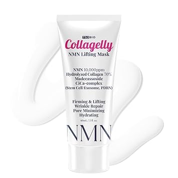 NMN - Máscara de elevación de colágeno – 2.1 onzas líquidas con 10,000 ppm NMN, 70% colágeno, complejo de exosomas – exosomas para suero de piel, exosoma, máscara facial de células madre para antienvejecimiento, firmeza, brillo