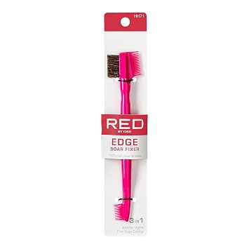 Red by Kiss Ultimate Edge Fixer - Cepillo profesional de pelo de jabalí (100% pelo de jabalí) (BSH28)