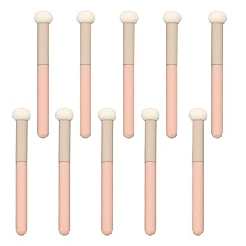 10 aplicadores de maquillaje, esponja corrector con asa, brochas de maquillaje redondas de hongos, licuadoras faciales suaves y esponjosas, aplicador para mujeres y niñas (rosa)