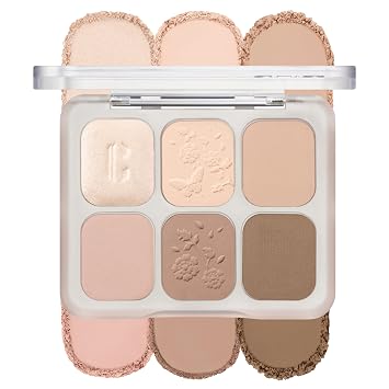 CLIO Muse Master Paleta de sombra de ojos, edición Royal Heritage Coreana, fórmula de polvo crema horneada, beige neutro de 6 colores con mate y brillo para maquillaje diario, seguro para ojos
