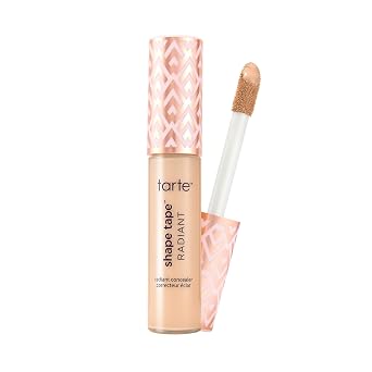 Corrector radiante Tarte Shape Tape – Cobertura media, acabado radiante para corrector debajo de los ojos para ojeras, líneas finas, enrojecimiento y decoloración, hidratante, vegano, libre de
