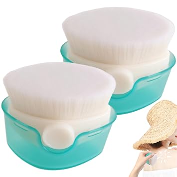 Aplicador de protección solar para niños, paquete de 2 con tapa, verde.