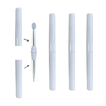 LORMAY 4 brochas de maquillaje de silicona de doble cara para delineador, sombra de ojos y máscara de labios