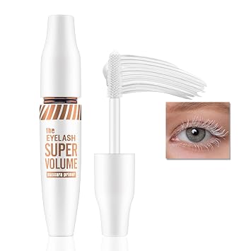 Imprimación de rímel blanca, pestañas voluminizadoras y alargadoras impermeables, base de pestañas rizadas gruesas blancas, maquillaje de ojos encantador