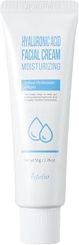Esfolio Crema facial de ácido hialurónico de 1.76 onzas líquidas, hidratante facial profunda con 6 complejos de ácido hialurónico, niacinamida y pantenol, cuidado de la piel coreana para una piel seca