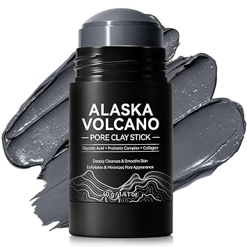 Máscara de arcilla volcánica, barra de arcilla de poros volcánicos, 40 g/1.41 oz, para limpieza profunda de poros, removedor de puntos negros, máscara de barro volcánico, exfoliación suave, no