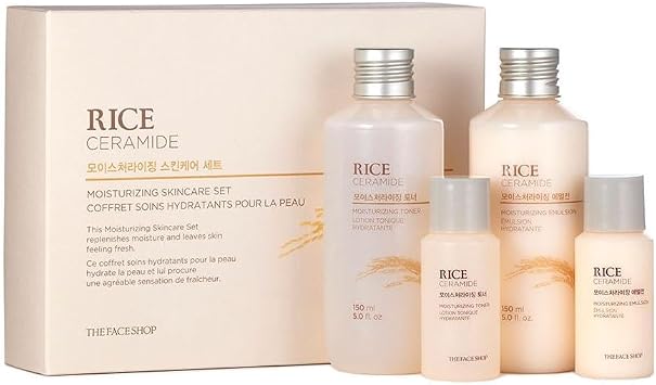 THE FACE Shop - Juego de cuidado de la piel con ceramida de arroz, tamaño
