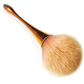 Brocha de polvo mineral súper grande, brochas de maquillaje Kabuki, brochas de maquillaje suaves y esponjosas, brocha para rubor, cepillo profesional para polvo para maquillaje diario (color oro rosa)
