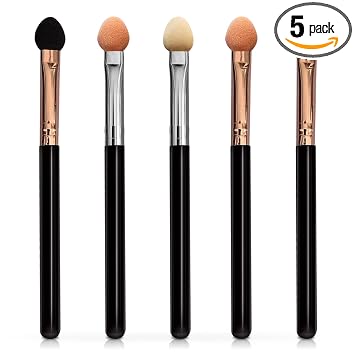 UorPoto Aplicadores de sombra de ojos, esponja de doble cara, reutilizable, 5 piezas, profesional, mezclable, punta de espuma orgánica, maquillaje, aplicador de sombra de ojos, juego de brochas