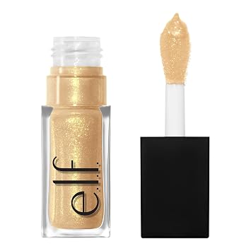 e.l.f. Aceite Labial Glow Reviver, Nutritivo e Hidratante con Acabado Brillante de Alto Brillo y Toque Sutil de Color, Aroma a Menta, No Pegajoso, Vegano y Libre de Crueldad, Brillo Citrino