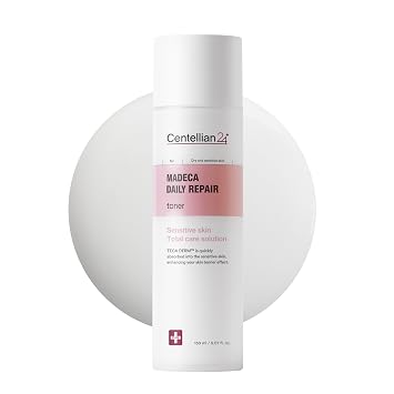 CENTELLIAN 24 Madeca Daily Repair Toner (5.07 fl oz) - Tónico facial hidratante y calmante para pieles sensibles, tonor lechoso, absorción rápida, fortalece la barrera cutánea, cuidado de la piel coreano. Centella Biome Water