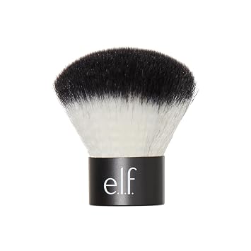 e.l.f. Brocha Facial Kabuki, Brocha de Maquillaje de Tamaño de Viaje para Aplicación Precisa y Controlada sobre la Marcha, Vegana y Libre de Crueldad Animal