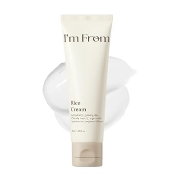 I'm From Crema de arroz, hidratante facial hidratante con agua de arroz y ceramida, crema barrera ligera para pieles secas y mixtas, cuidado de la piel coreano 1.69fl.oz