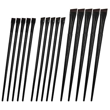 Juego de 15 pinceles para tinte de cejas y delineador en ángulo, precisión inclinada ultrafina para delineador, tinte de cejas y maquillaje, incluye pinceles correctores planos en ángulo fino, color