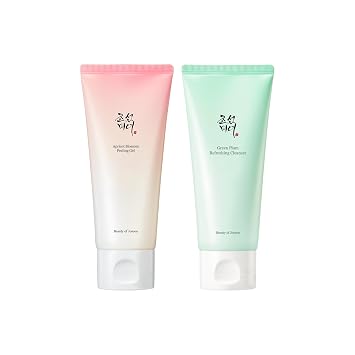 Beauty of Joseon Gel pelador de flor de albaricoque (3.4 fl oz, 3.38 onzas líquidas) con limpiador refrescante de ciruela verde (3.4 fl oz, 3.38 onzas líquidas), cuidado de la piel coreano