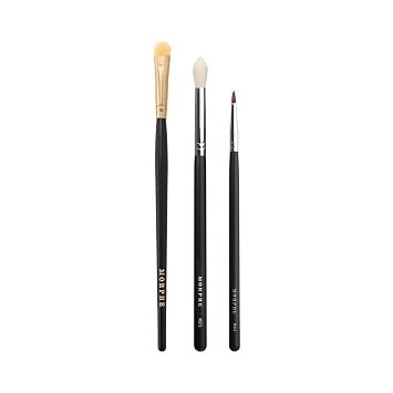 Morphe Precision Liner - Juego de brochas de maquillaje para mezclar, precisión y definición, incluye M573, M443, M210, para sombra de ojos en crema o polvo y delineador de ojos (3 unidades)