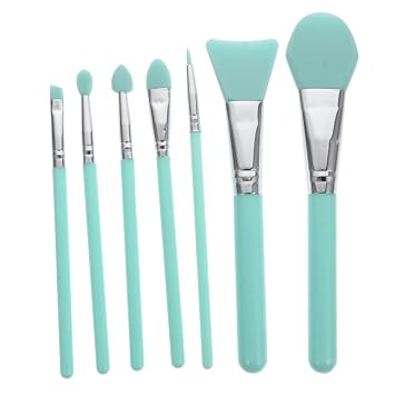 Healeved Juego de 7 brochas de máscara facial, kit de brochas de silicona, no absorbentes para maquillaje de cejas para mujeres