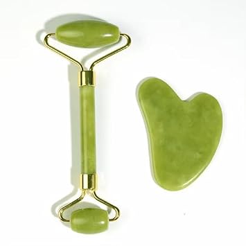 Juego de rodillo facial de jade y gua sha