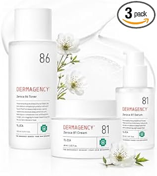 Zeroca Skincare Bundle | Set de cuidado de la piel coreano de 3 pasos | Tónico, suero y crema para el acné, piel grasa y sensible | Hidratación ligera, no grasa y calmante | Sin fragancia |