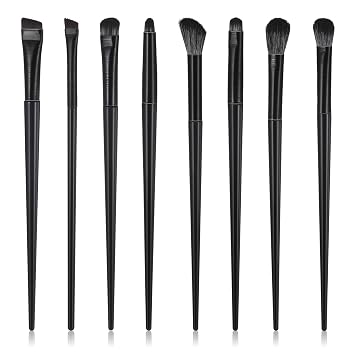 Pinceles de ojos para sombra de ojos, 8 piezas, juego de brochas para sombras de ojos para ojos con capucha o más pequeños, pincel profesional para difuminar, definir y delineador de ojos para sombra de labios en ángulo y cejas