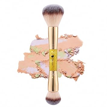 DUcare Brocha de Base en Polvo de Doble Punta para Rubor, Brochas de Maquillaje Dúo Bronceador Rubor ideal para crema o polvo