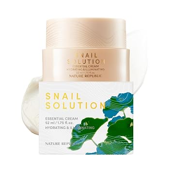 Crema hidratante de caracol – Nature Republic coreano cuidado de la piel textura arrugas líneas finas mejora elasticidad fortalecer 1.8 fl oz/1.75fl.oz