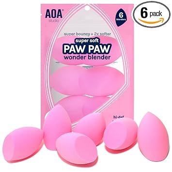 AOA Studio Juego de 6 esponjas de maquillaje de colección, esponja de maquillaje, sin látex y de alta definición, súper suave, juego de 6 esponjas de maquillaje para crema en polvo y líquido, forma