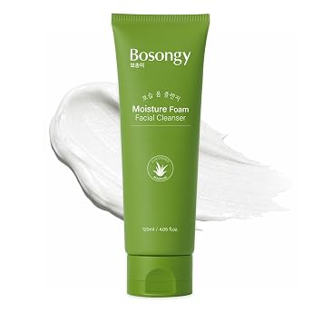 Limpiador facial de espuma hidratante, cuidado de la piel coreano, lavado facial suave de aminoácidos con aloe vera y glicerina, removedor de maquillaje y limpiador calmante hidratante para
