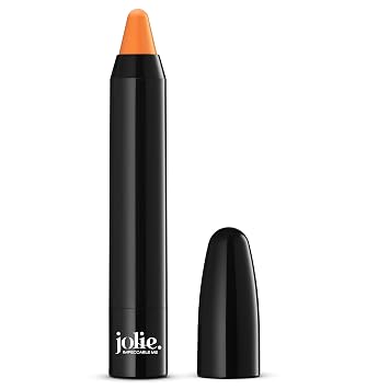 Jolie - Abrillantador e iluminador perfeccionador de cejas, cremoso en barra de crayón autoafilable, acabado satinado (champán melocotón)