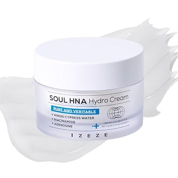 IZEZE Soul HNA Hydro Cream 1.69 onzas líquidas, 1.7 fl oz | Crema facial hidratante de ácido hialurónico con adenosina, agua de ciprés, niacinamida | Cuidado de la piel coreano para piel seca, hidratante y reafirmante