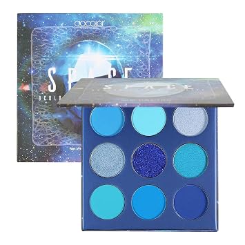 docolor Paleta de sombras de ojos 9 colores azules sombra de ojos paleta de sombras de piedras preciosas altamente pigmentadas mate brillos desnudo ahumado brillo crema colorido polvo mezclable larga duración impermeable paleta de maquillaje