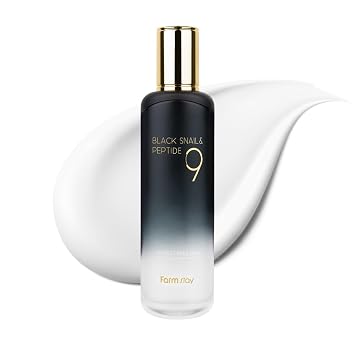 FARMSTAY Black Snail & Peptide 9 Perfect Emulsion, caracol mucina hidratante para elasticidad y brillo, hidratante y suavizante, antienvejecimiento, reparación de barrera, para mujeres y hombres, cuidado de la piel coreano, 4.05 onzas líquidas