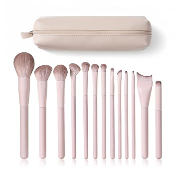 Kingtree Juego de brochas de maquillaje de viaje, 13PCS cepillos de