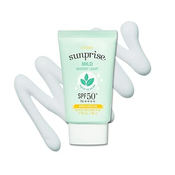 ETUDE Sunprise - Textura ligera acuosa suave y ligera SPF50+/PA+++ 1.7 fl. Oz (1.7 fl oz) (21AD) | Protector solar hidratante ligero para pieles sensibles | Cuidado de la piel coreano