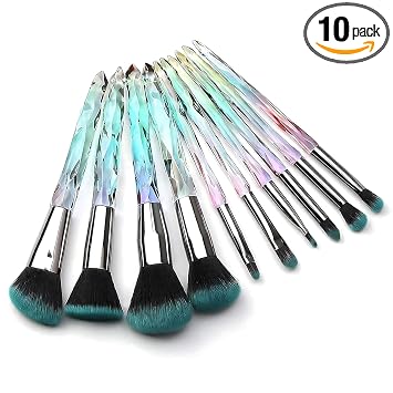 Kingtree Brochas de maquillaje, 10 piezas de brochas de maquillaje de