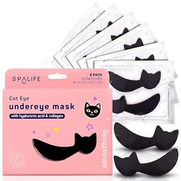 SpaLife Parches coreanos alisadores de ojos para gatos, regalos de Halloween para niñas adolescentes, máscaras debajo de los ojos para ojos hinchados, rellenos de canasta para adultos, recuerdos de