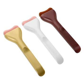 3pcs Flat Foundation Brush Set with Nylon Plastic Tongue Head