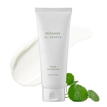 mixsoon Centella - Jabón facial de espuma limpiadora con cica, limpieza de pH bajo y calmante para la cara, fórmula hidratante de 5.07 onzas líquidas. Cuidado de la piel de vidrio coreano