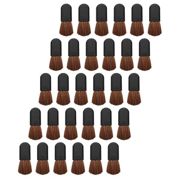DECHOUS 30Pcs Portable Blush Makeup Brushes Set with Oval Black Handle Premium Animal Hair Powder Applicator for Travel and Daily Cosmetic Use