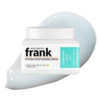 Excuse My Frank - Crema hidratante intensa coreana para piel seca, crema facial ligera e hidratante con ácido hialurónico y pantenol, cuidado diario coreano, 1 paquete