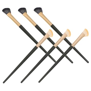 6 brochas de maquillaje en ángulo, corrector de cejas, pinceles delineadores de ojos para aplicación, duraderos y versátiles para uso en el hogar
