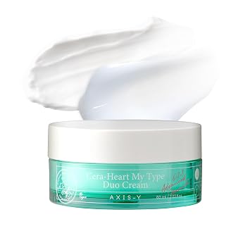 AXIS-Y Cera-Heart My Type Duo Crema con Heartleaf y Ceramida, alivio del enrojecimiento y reparación de la barrera de la piel contra la humedad, crema hidratante vegana coreana para el cuidado de la piel (2.02 onzas líquidas)