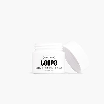 LOOPS Dew Cloud Ultra Hydrating Korean Mini Lip Mask - Nutrie, restaura y repone la hidratación más allá de la superficie, mejora la barrera de la piel e hidrata profundamente los labios, mini bálsamo