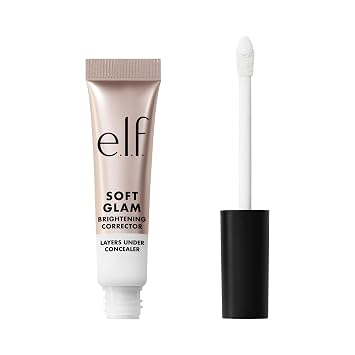 e.l.f. Soft Glam - Corrector iluminador, ayuda a minimizar las ojeras y la decoloración, hidrata con un acabado natural, vegano y libre de crueldad, color blanco